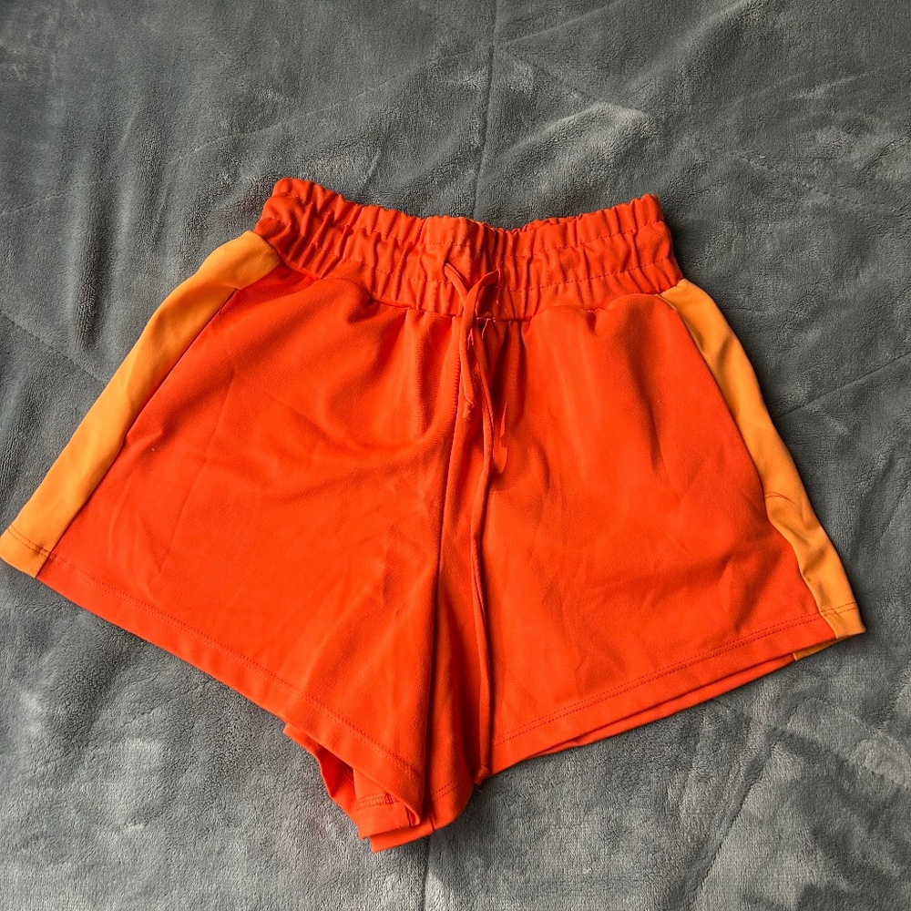 Five the label orange striped shorts